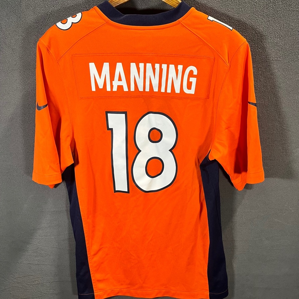 Nike Denver Broncos Peyton Manning 18 Jersey Orange Mens Small 472793-827